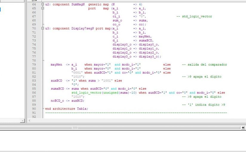 Lección 5.V25.4. Modificación de la descripción del sumador/ comparador.