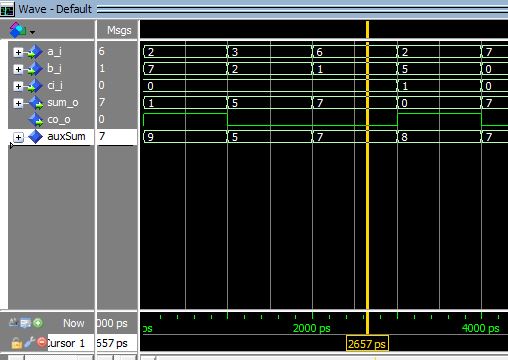 Lección 8.V35. Testbench para el sumador genérico de magnitudes. Varias tablas (array). For…loop.