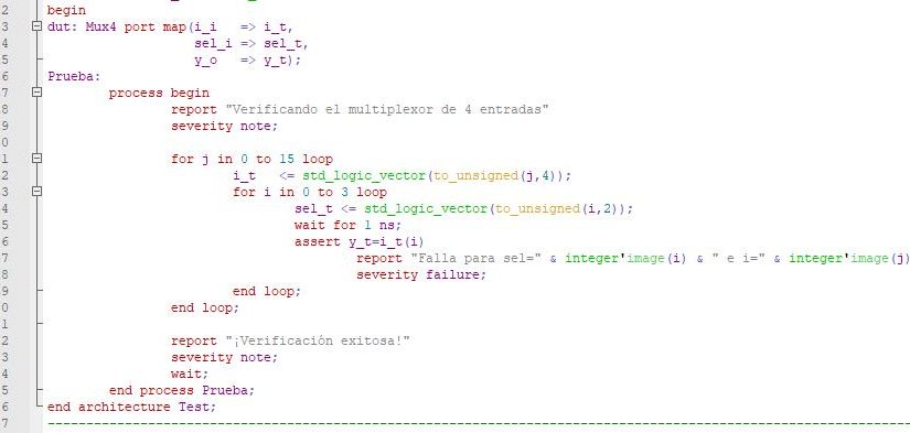 Lección 7.V30.2. Testbench optimizado para el multiplexor de 4 canales. Uso “for” anidados.