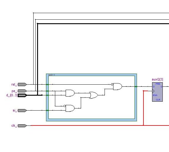 Lección 12.V76. Descripción: registro SISO, SIPO, carga paralelo, sincrónico, genérico, con reset.