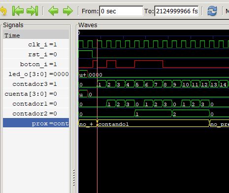 Lección 15. V109. En la plaqueta muestro qué pasa cuando se elimina el estado “espera_liberación”. Testbench antirrebote y simulación.